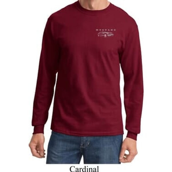 Ford Mustang with Grill Pocket Print Long Sleeve Shirt