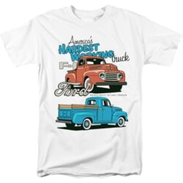 Hardest Working Ford Truck Mens T-shirt - White
