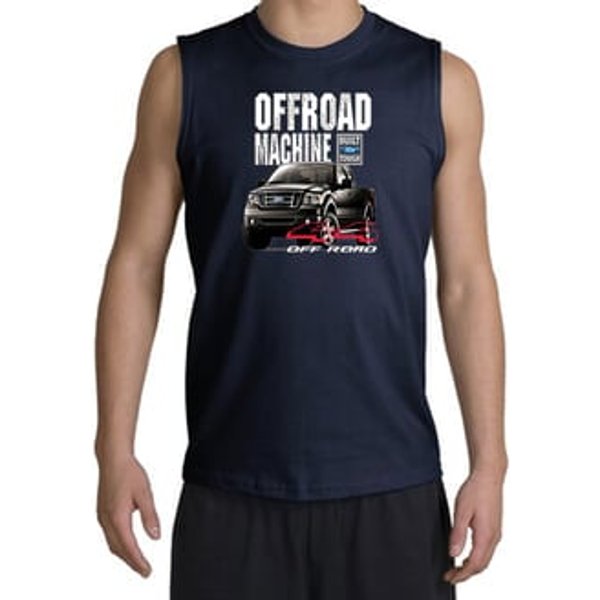 Ford Truck Shooter Shirt - F-150 4X4 Offroad Machine Navy Muscle Shirt