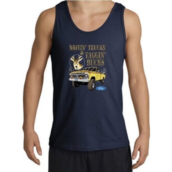 Ford Truck Tank Top - Driving and Tagging Bucks Adult Navy Tanktop