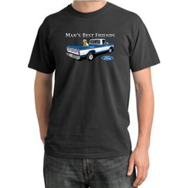 Ford Trucks Shirts Mans Best Friend Pigment Dyed Tee Dark Smoke