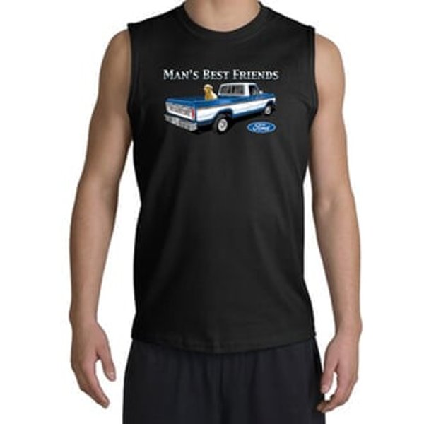 Ford Trucks Shooter Shirt - Man's Best Friend Adult Black Muscle Shirt