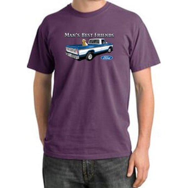 Ford Trucks T-Shirt Mans Best Friend Pigment Dyed Tee Plum