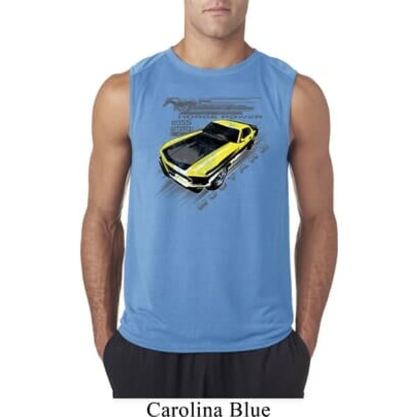 Ford Vintage Yellow Mustang Boss Mens Sleeveless Shirt