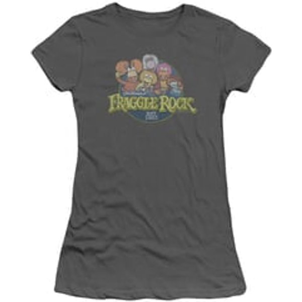 Fraggle Rock Juniors Shirt Circle Logo Charcoal T-Shirt
