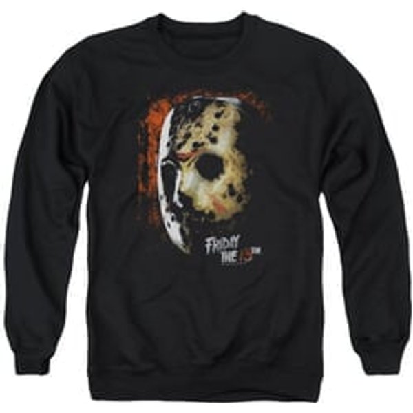 Friday the 13th Sweatshirt Jason Voorhees Mask Adult Black Sweat Shirt
