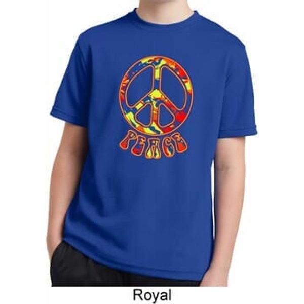 Funky Peace Kids Moisture Wicking Tee T-Shirt