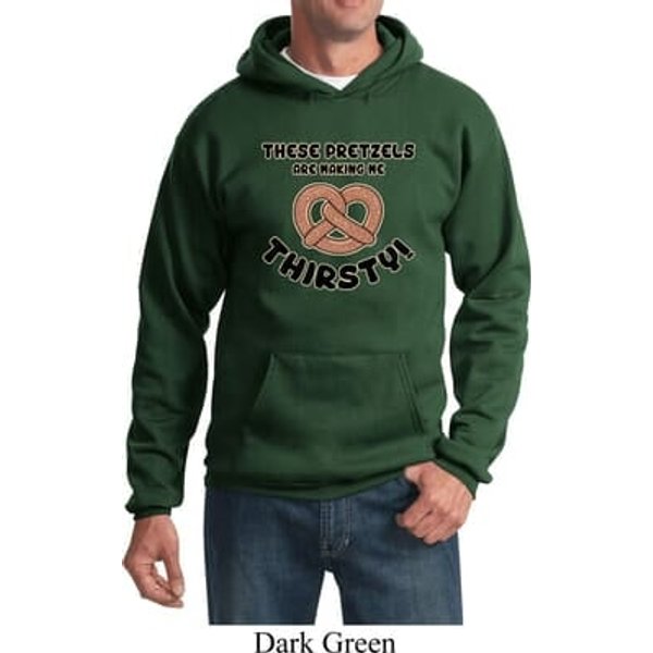 Funny Hoodie Thirsty Pretzels Hoody