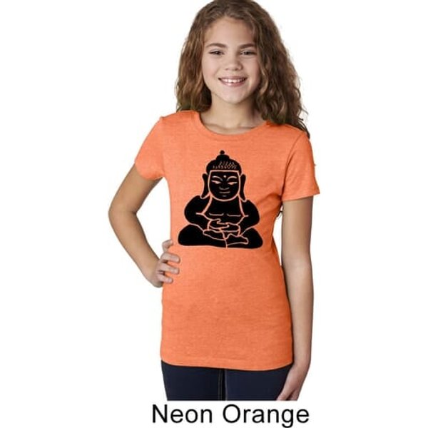 Girls Yoga Shirt Shadow Buddha Tee T-Shirt