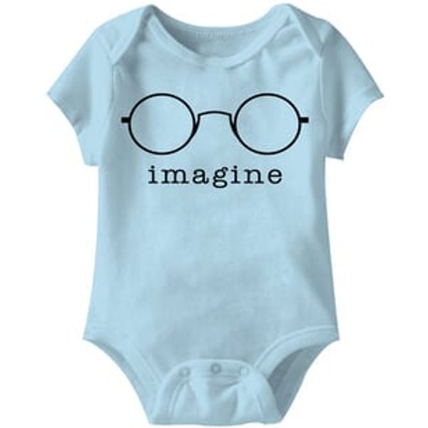 Glasses Funny Baby Romper Light Blue Infant Babies Creeper