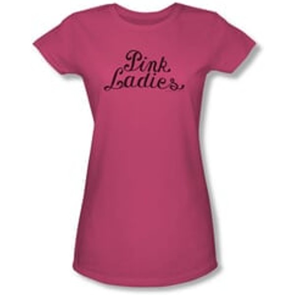 Grease Shirt Juniors Pink Ladies Logo Hot Pink Tee T-Shirt