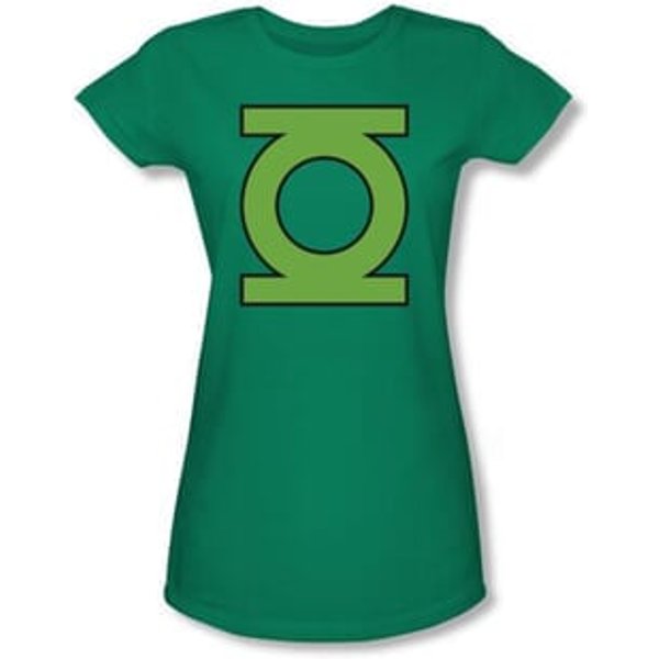 Green Lantern Juniors T-shirt Gl Emblem Girly Kelly Green Tee