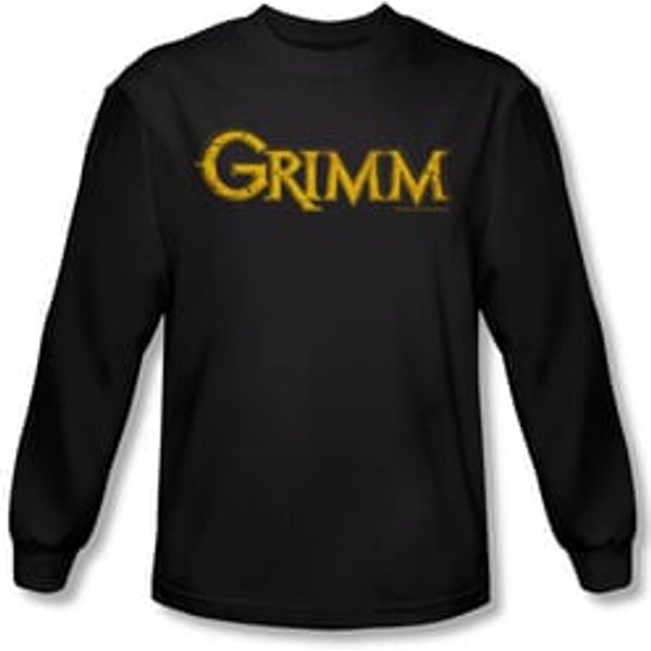 Grimm Shirt Gold Logo Long Sleeve Black Tee T-Shirt