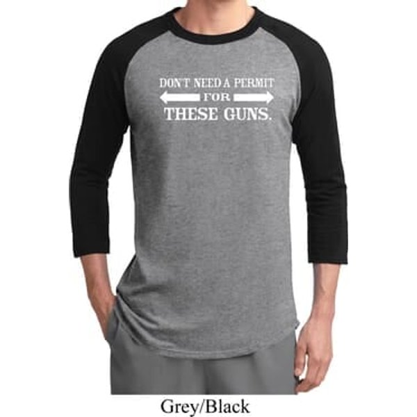 Guns Permit Mens Raglan Shirt