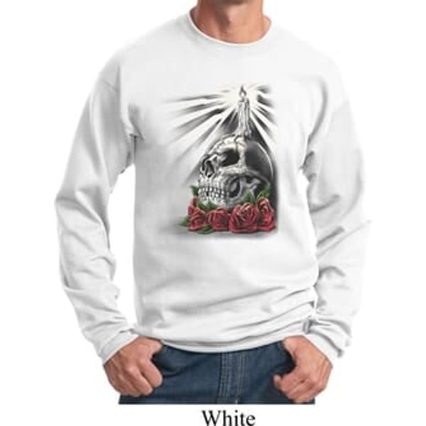 Halloween Day of the Dead Candle Skull Sweatshirt