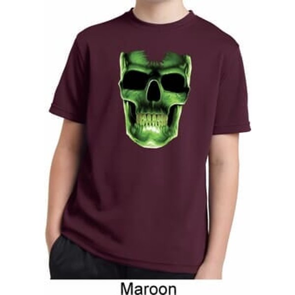 Halloween Glow Bones Kids Moisture Wicking Shirt