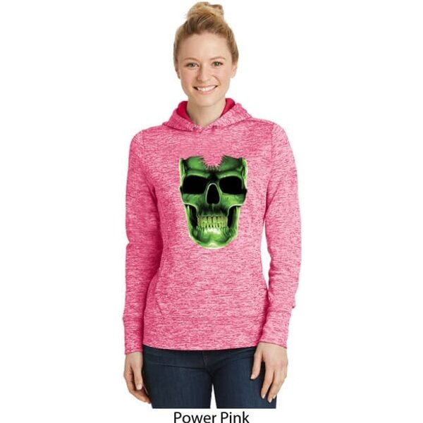 Halloween Glow Bones Ladies Moisture Wicking Hoodie
