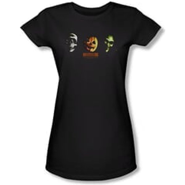Halloween III Shirt Juniors Three Masks Black Tee T-Shirt