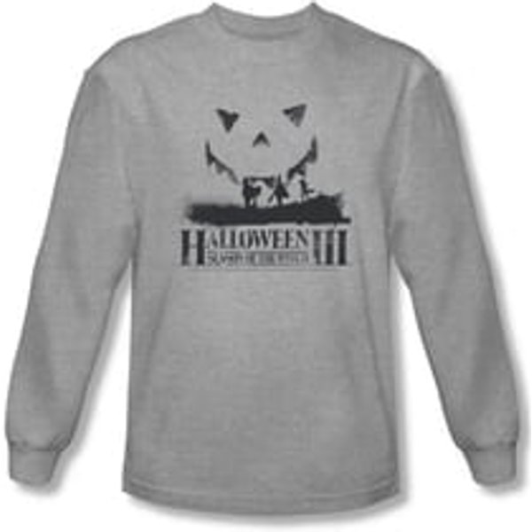 Halloween III Shirt Silhouette Long Sleeve Athletic Heather Tee T-Shirt
