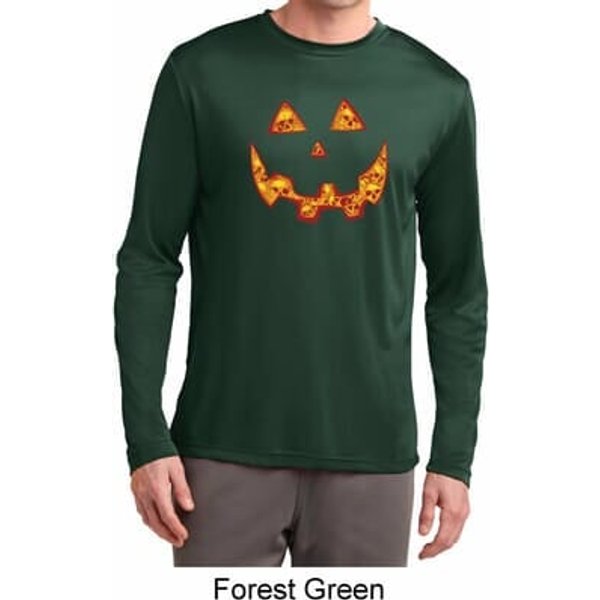 Halloween Jack O Lantern Skull Mens Dry Wicking Long Sleeve Shirt