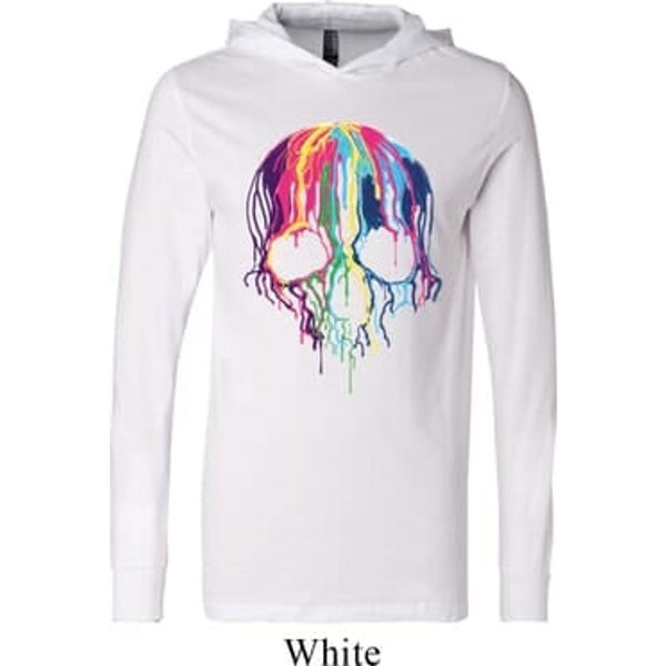 Halloween Melting Skull Lightweight Hoodie Tee