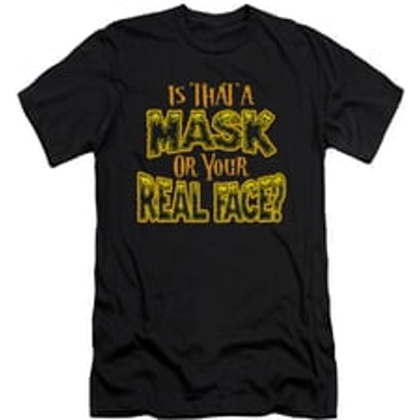 Halloween Shirt Slim Fit Mask Black T-Shirt