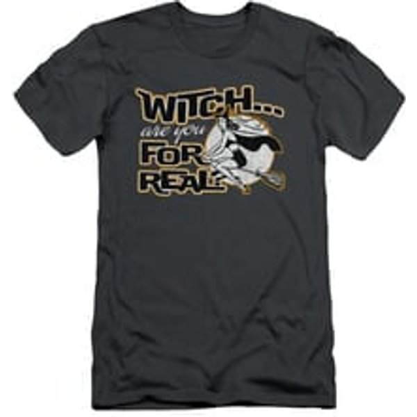 Halloween Shirt Slim Fit Witch Charcoal T-Shirt