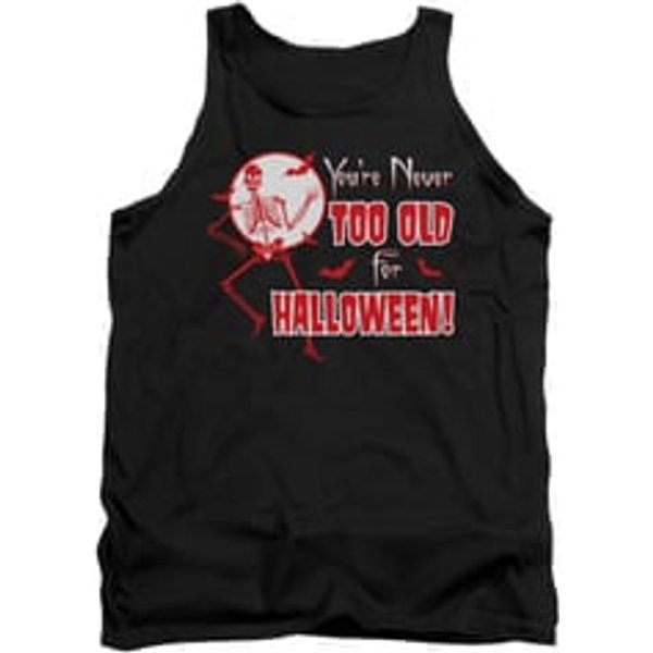 Halloween Shirt Tank Top Never Too Old Black Tanktop