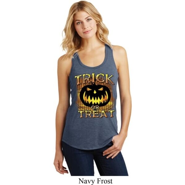 Halloween Trick or Treat Ladies Racerback Tank Top