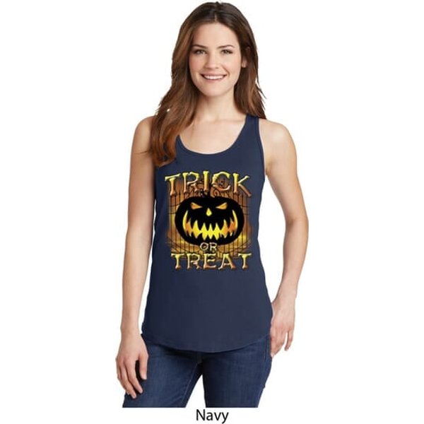 Halloween Trick or Treat Ladies Tank Top