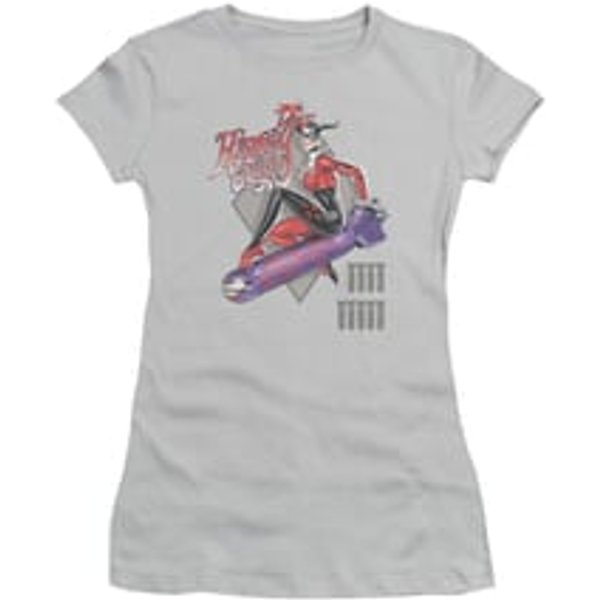 Harley Quinn Shirt Juniors The Bomb Silver T-Shirt