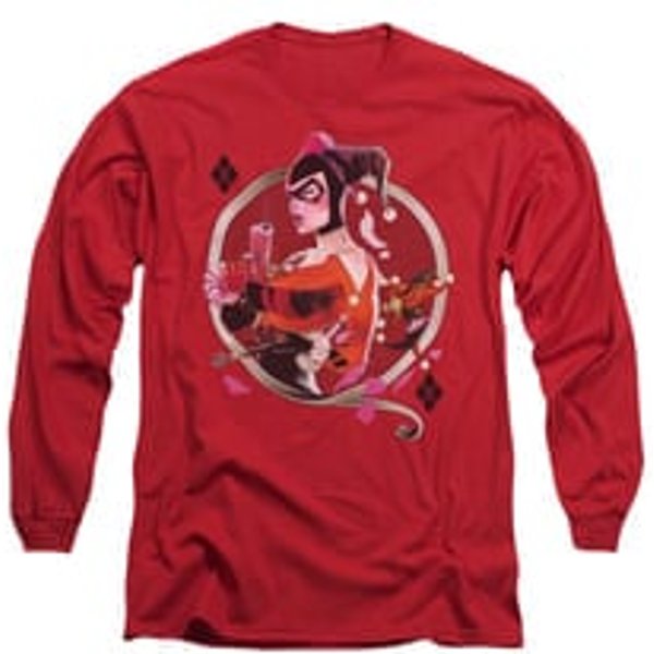 Harley Quinn Shirt Q Long Sleeve Red Tee T-Shirt