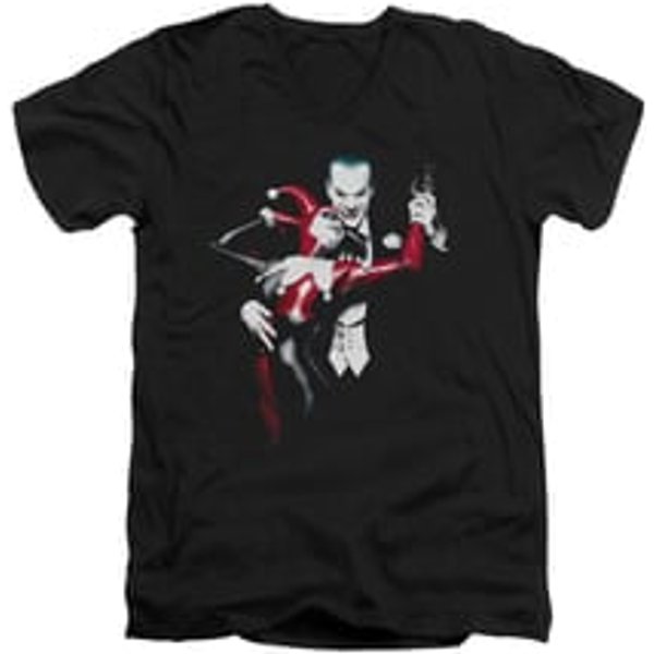 Harley Quinn Shirt Slim Fit V-Neck Harley And The Joker Black T-Shirt