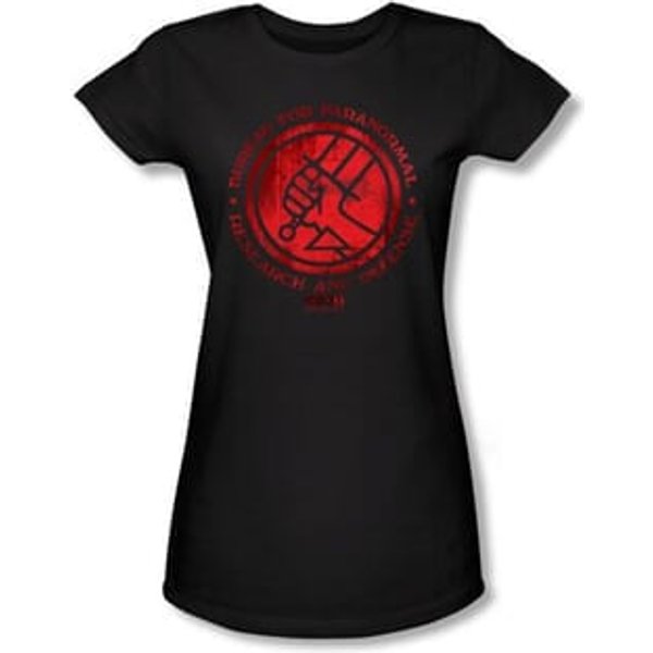 Hellboy II The Golden Army Juniors T-shirt BPRD Logo Black Shirt