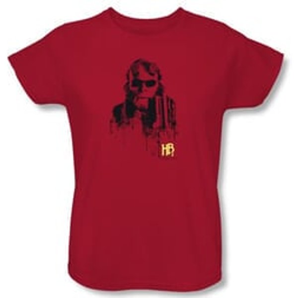 Hellboy II The Golden Army Ladies T-shirt Splatter Gun Red Tee Shirt