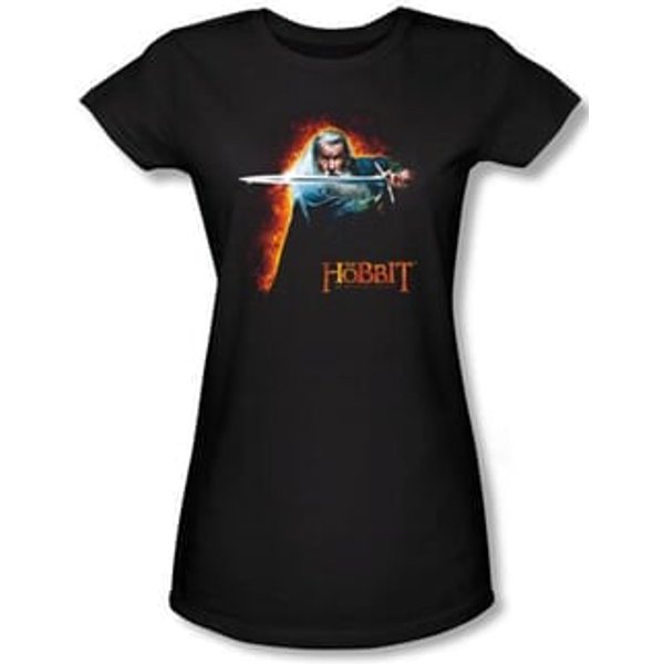 Hobbit Juniors Shirt Movie Unexpected Journey Loyalty Fire Black Tee