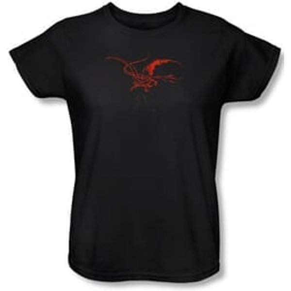 Hobbit Ladies Shirt Movie Unexpected Journey Loyalty Smaug Black Tee