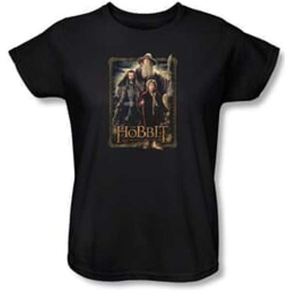 Hobbit Ladies Shirt Movie Unexpected Journey Loyalty Three Black Tee