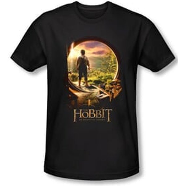 Hobbit Shirt Movie Unexpected Journey Loyalty Door Black Slim Fit Tee