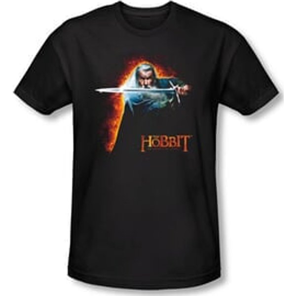 Hobbit Shirt Movie Unexpected Journey Loyalty Fire Black Slim Fit Tee