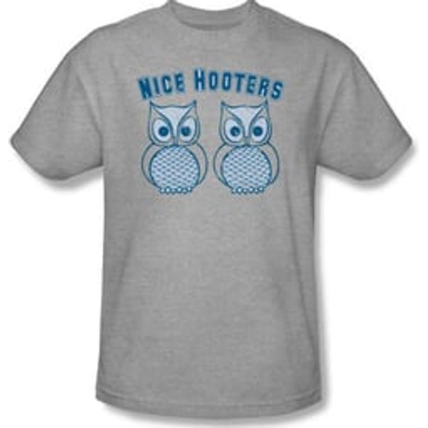 Hooters Shirt - Nice Hooters Adult Heather Grey Tee