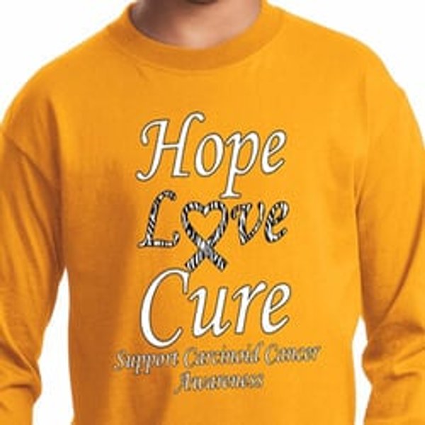 Hope Love Cure Carcinoid Cancer Kids Long Sleeve