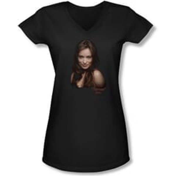 House Shirt Juniors V Neck Thirteen Black T-Shirt