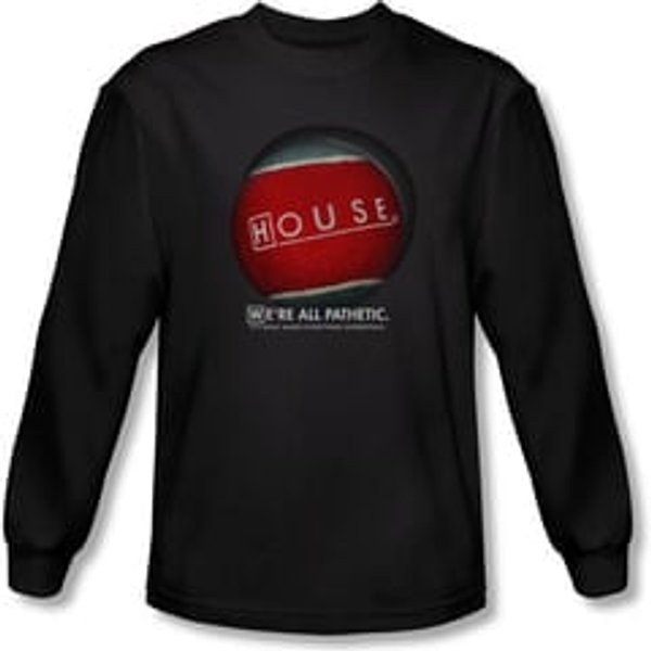 House Shirt Pathetic Long Sleeve Black Tee T-Shirt