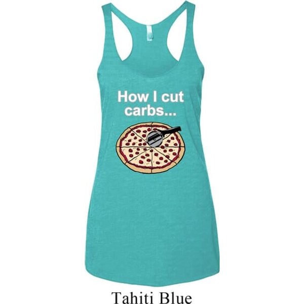 How I Cut Carbs Ladies Tri Blend Racerback Tank Top