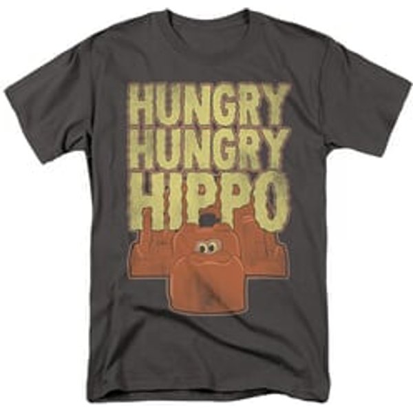 Hungry Hungry Hippo Adult T-shirt - Charcoal Grey
