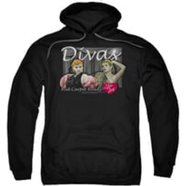 I Love Lucy Hoodie Sweatshirt Divas Black Adult Hoody Sweat Shirt