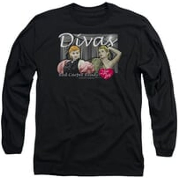 I Love Lucy Shirt Divas Long Sleeve Black Tee T-Shirt