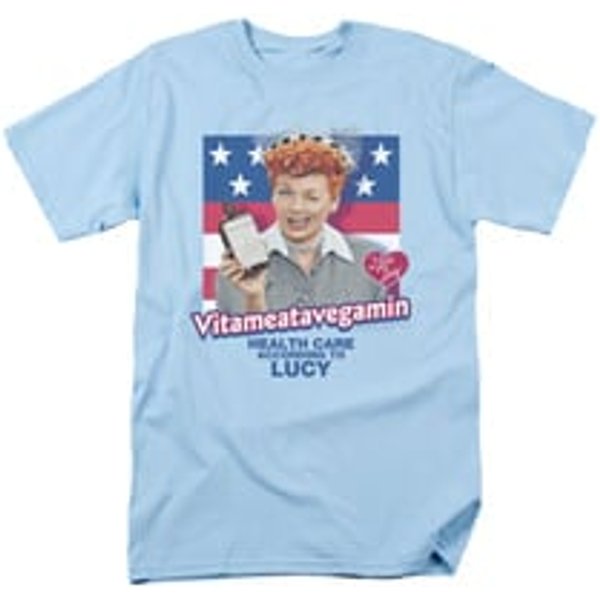 I Love Lucy Shirt Health Care Adult Light Blue Tee T-Shirt