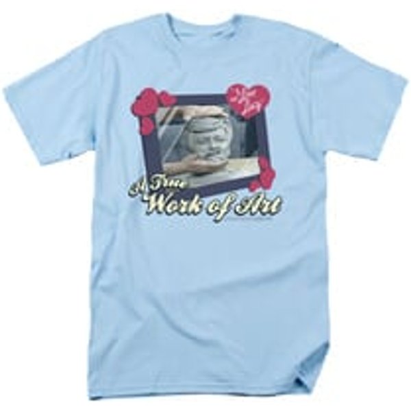 I Love Lucy Shirt Work Of Art Adult Light Blue Tee T-Shirt